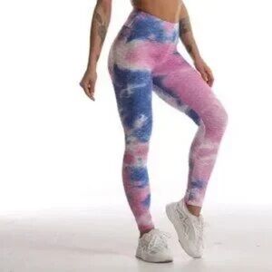 Women's Tie-Dye Leggings - Pink and Blue